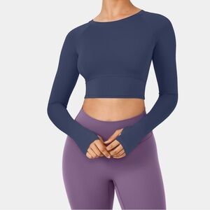 Yoga Cropped Top with Thumbhole